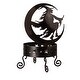 preview thumbnail 1 of 0, Metal Moon and Witch Pumpkin Holder