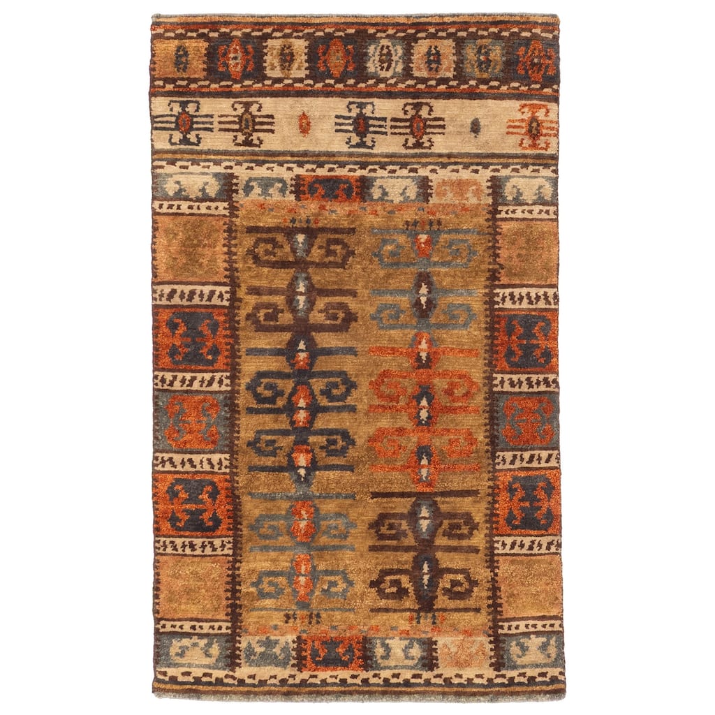 ECARPETGALLERY Hand-knotted Opulence Light Brown Wool Rug - 2'11 x 4'11