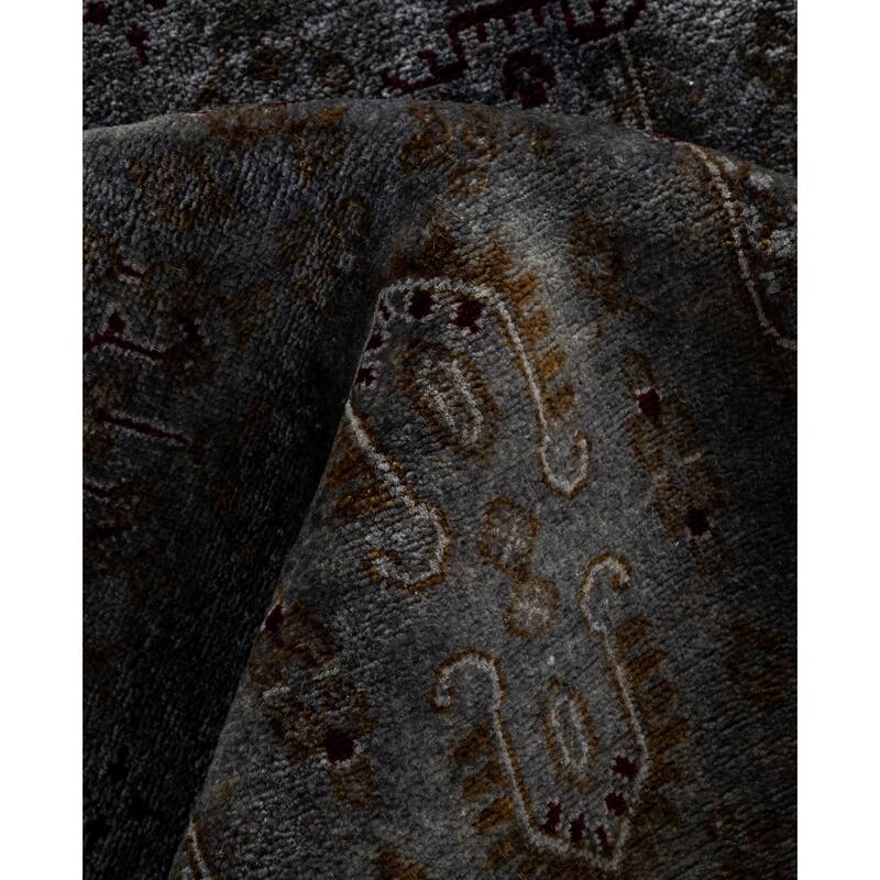 Overdyed One-of-a-Kind Hand-Knotted Area Rug - Gray - 8' 1" x 8' 1"