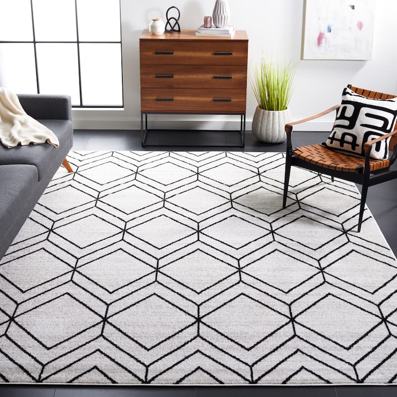 SAFAVIEH Adirondack Juvelina Modern Geometric Rug - 11' x 15' - Ivory/Black