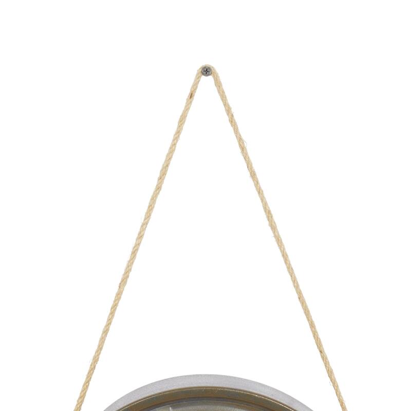 Metal Decorative Wall Clock with Rope accents - Set of 3 White - Roche River Decor