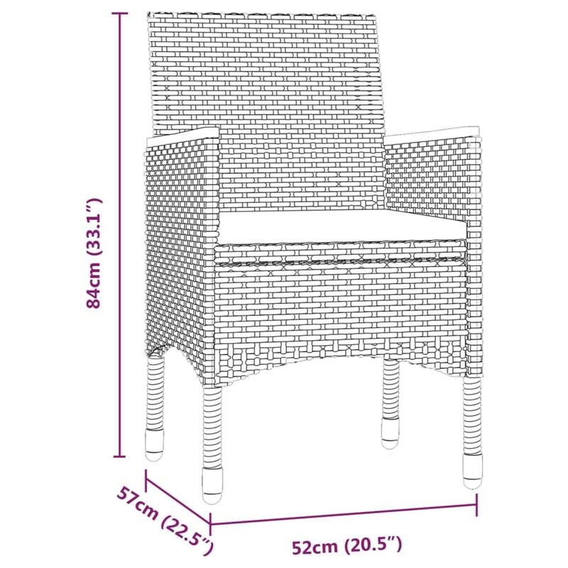 vidaXL Patio Dining Set Outdoor Dining Set Table and Chair Set for Garden