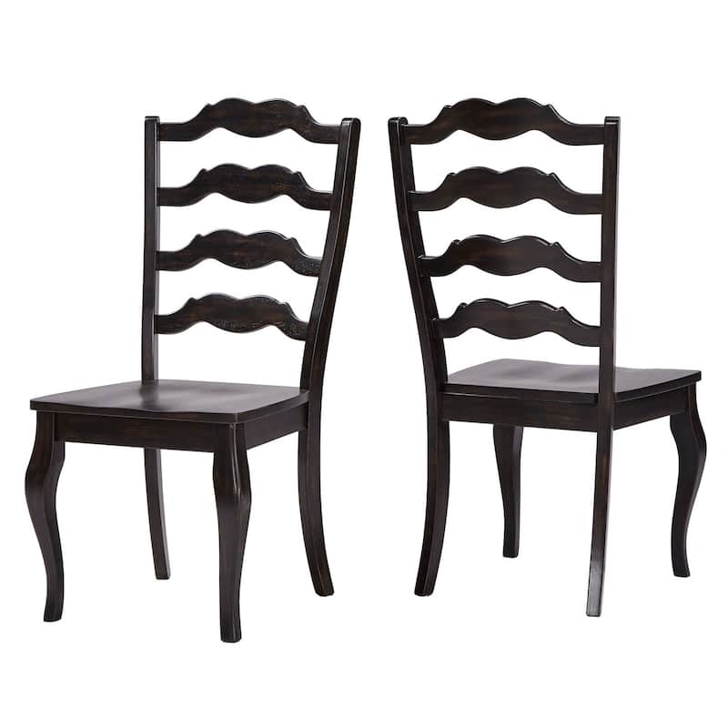 Eleanor Ladder Back Dining Chair (Set of 2) by iNSPIRE Q Classic - Antique Black
