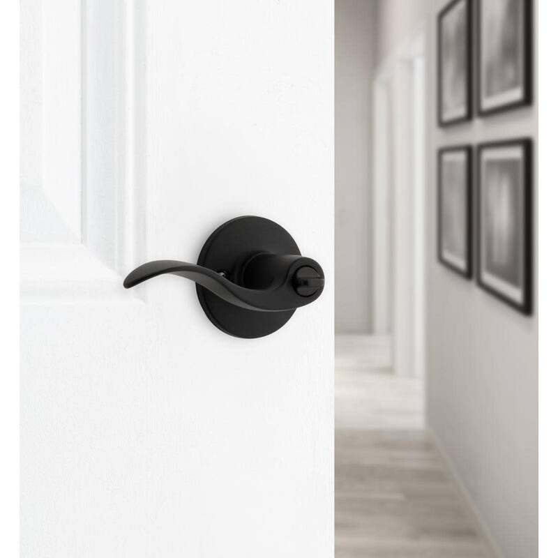 Kwikset Layton Privacy Door Lever Set with Round Rose from the