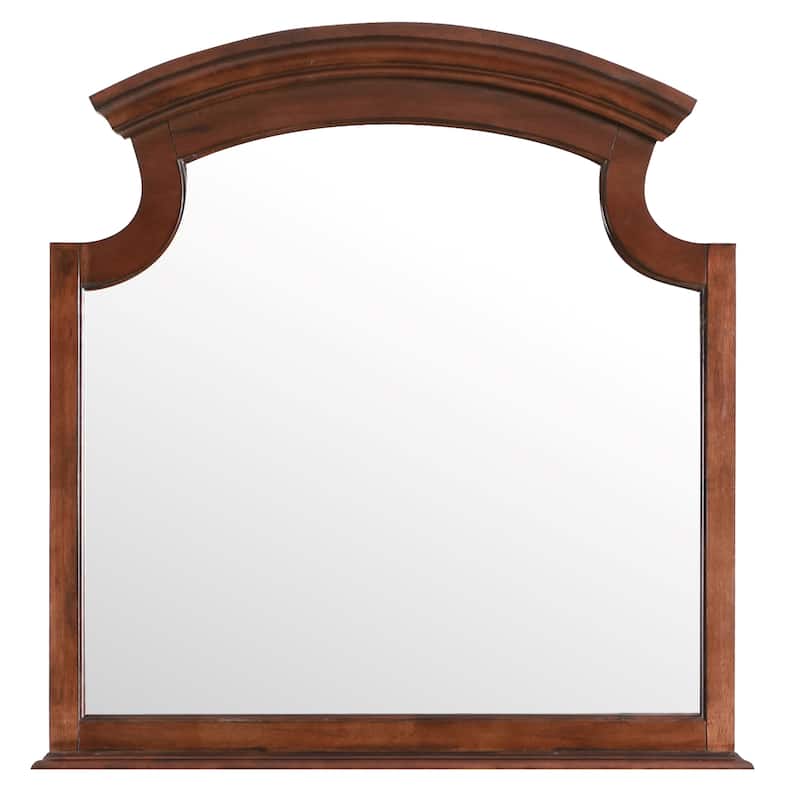 Wooden Arch Framed Dresser Wall Mirror - 44" - Brown