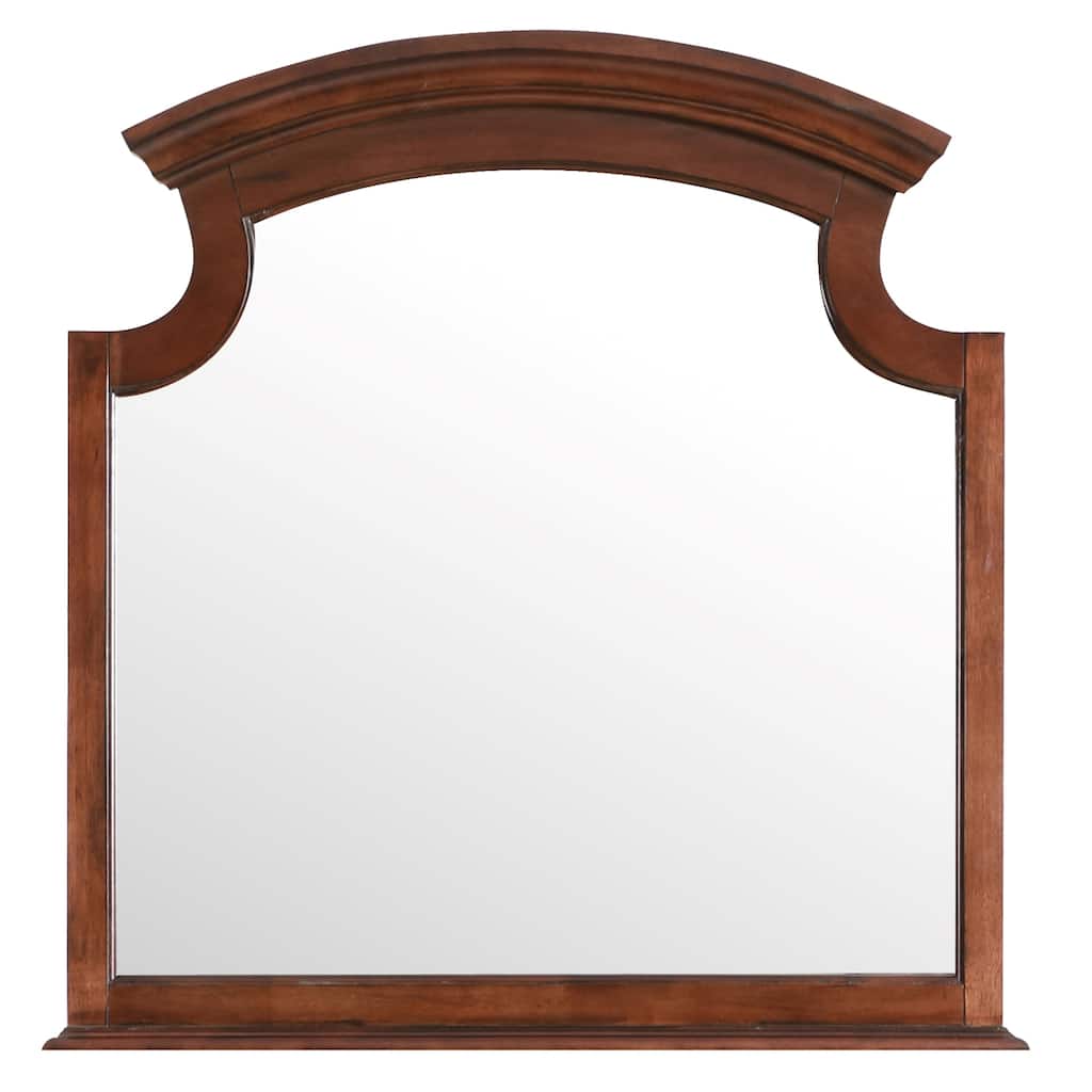 Wooden Arch Framed Dresser Wall Mirror - 44" - Brown