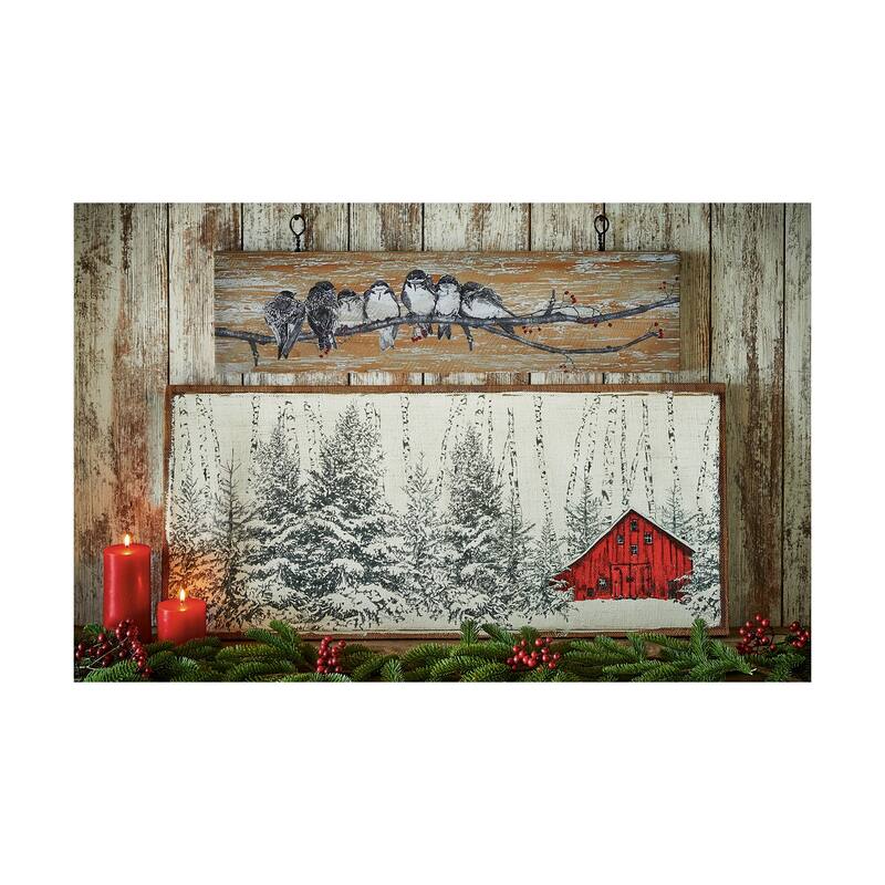 Winter Bird Wall Art 30 x 8 x 0.8 Inches.