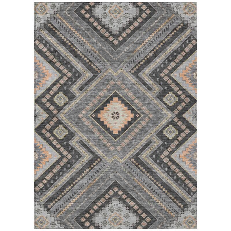 HomeRoots Tribal Transitional Rectangle Outdoor Rug