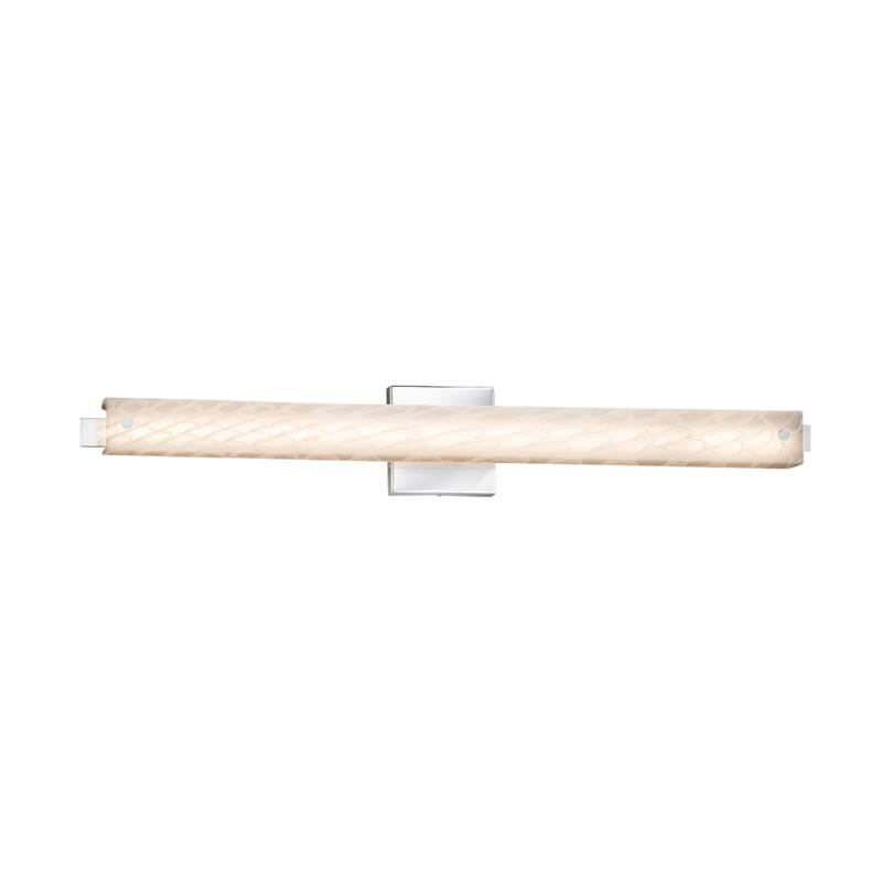 Justice Design Fusion Edge 31-inch Polished Chrome ADA LED Wall/ Bath Bar, Weave Shade