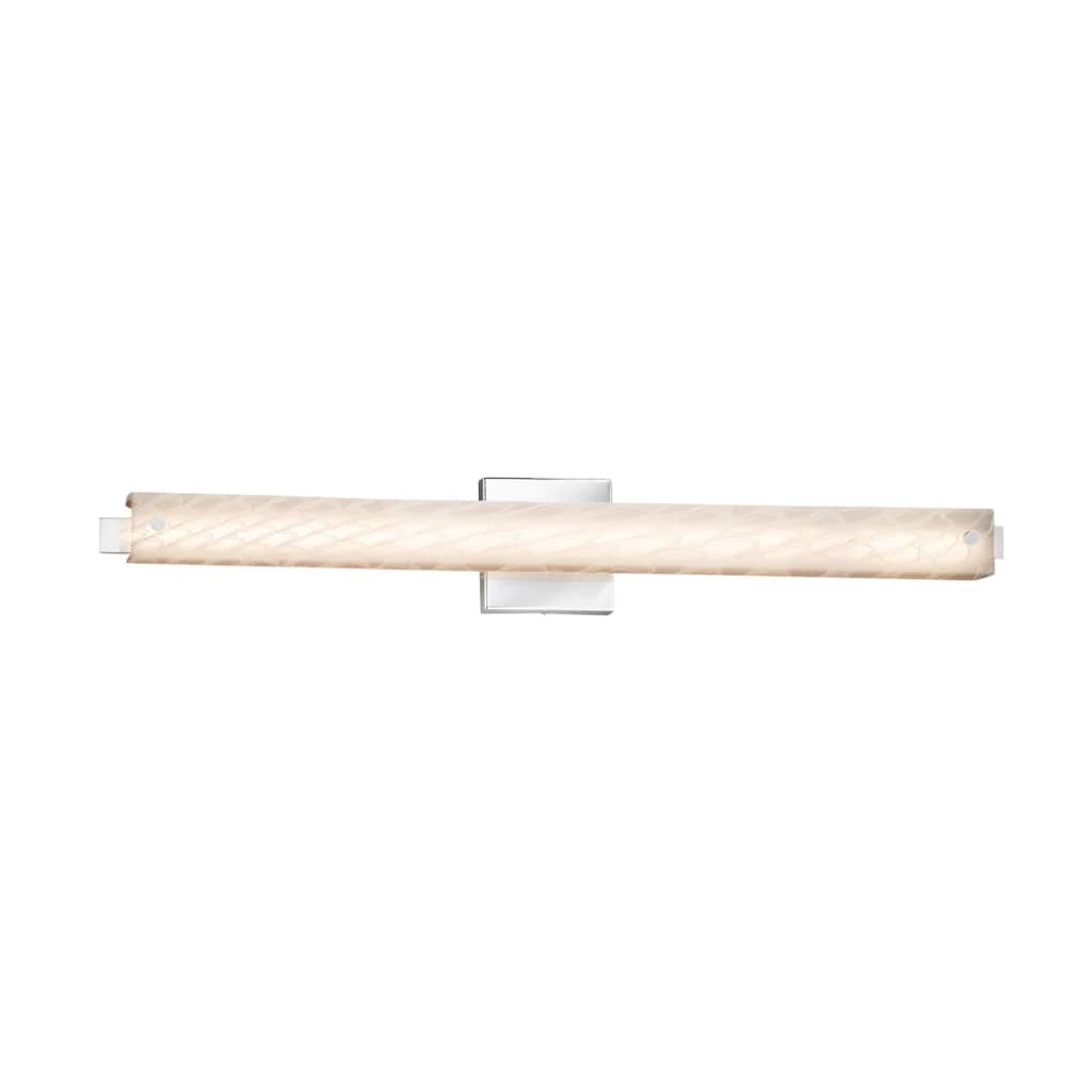 Justice Design Fusion Edge 31-inch Polished Chrome ADA LED Wall/ Bath Bar, Weave Shade