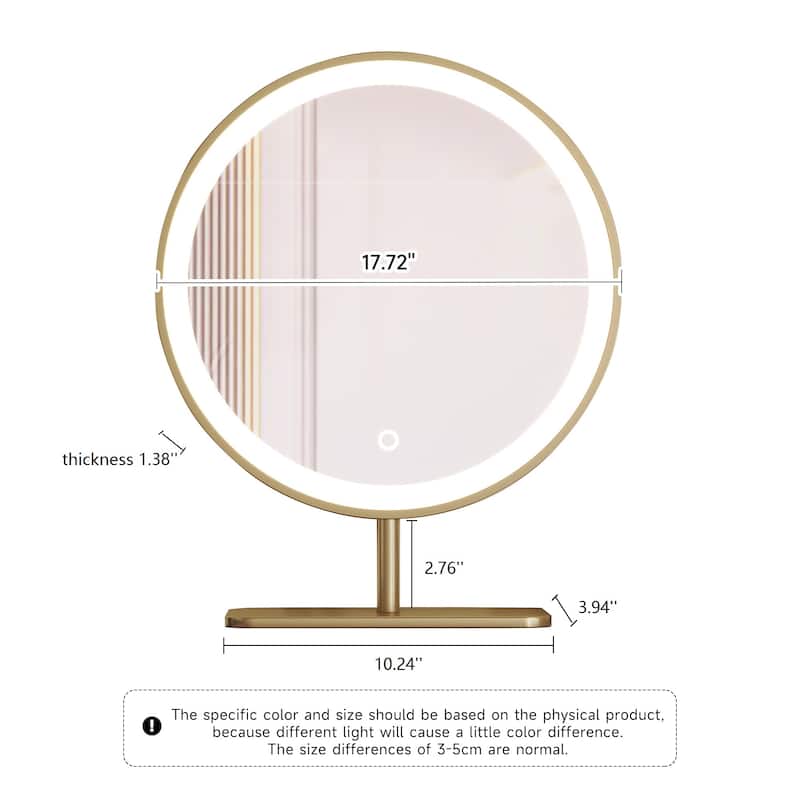 Round Vanity Mirror, LED Makeup Mirror