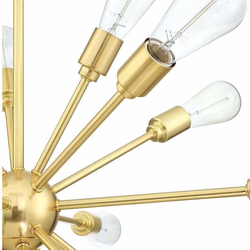 18-Light Sputnik Sphere Chandelier in Black and Gold Finish