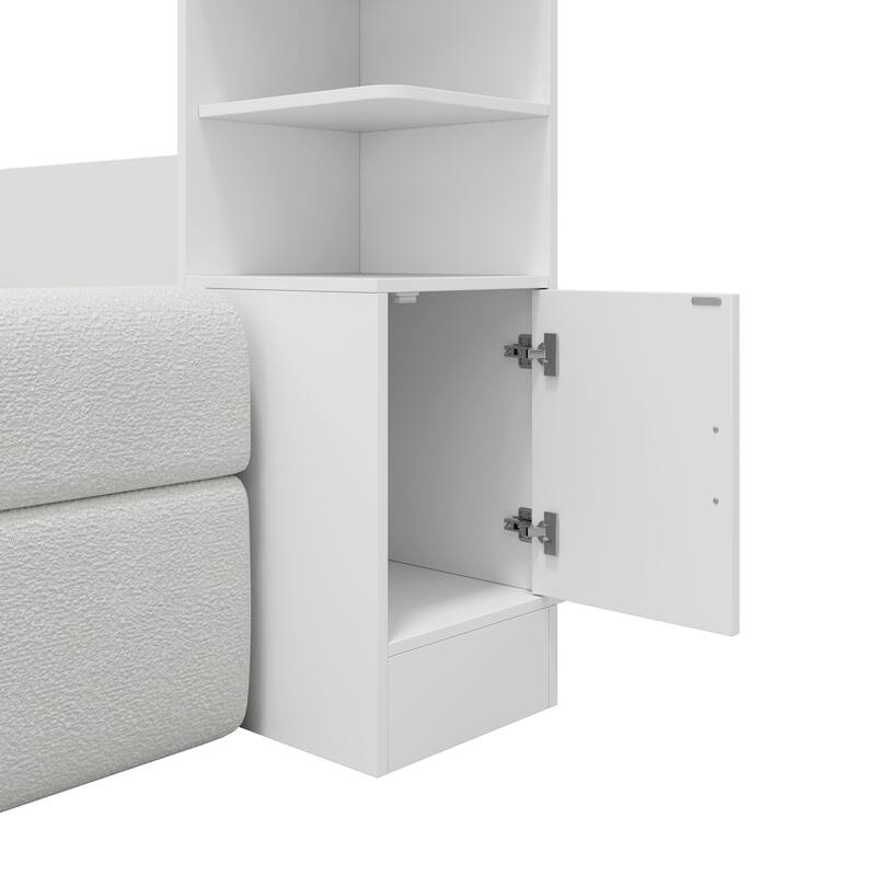 Queen Murphy Wall Bed with Sofa and Storage Towers by Harper&Bright Designs