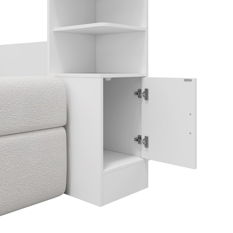 Queen Wall Murphy Bed with Sofa & Storage Cabinets, Home Office & Guest Room