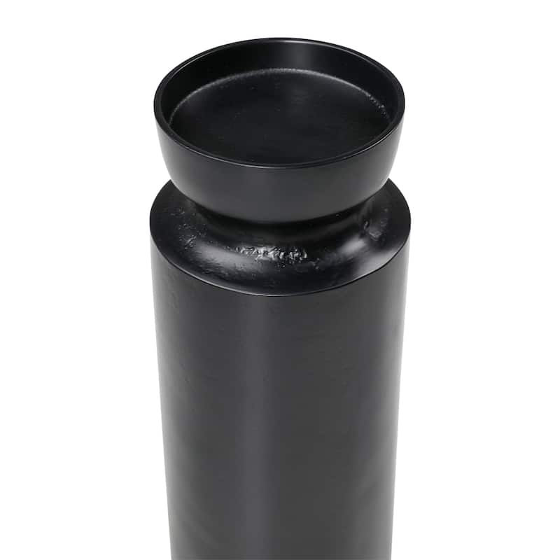 Millstone 13" Tall Candle Holder, Black