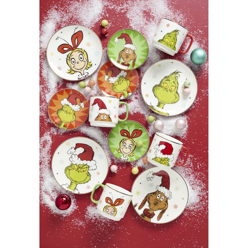 Lenox Merry Grinchmas Accent Plates, Set of 4, Assorted