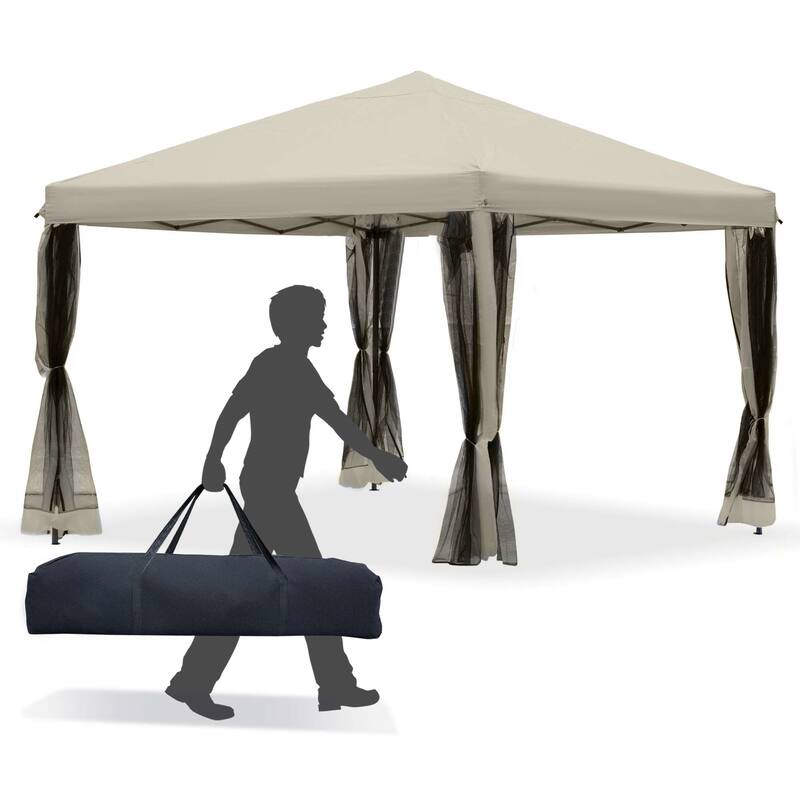 Outsunny Pop-up Canopy 10' x 10' Vendor Tent w/ Removable Mesh Walls
