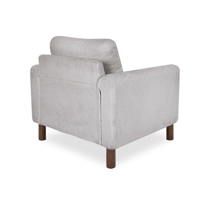 Christopher Knight Home Rowan Accent Chair Curved Handrails Single Sofa with Walnut Legs
