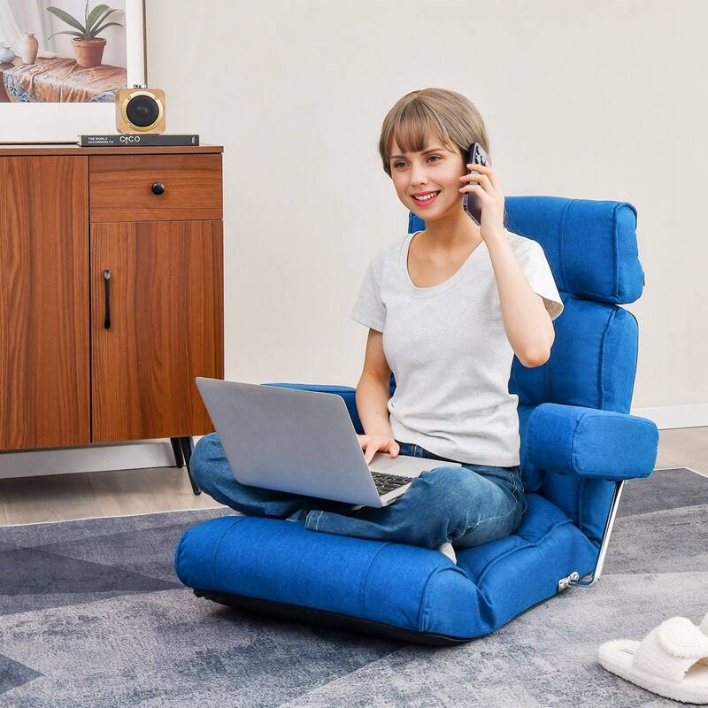 Costway Adjustable Lazy Sofa with Stepless Adjustable Back & - See Details