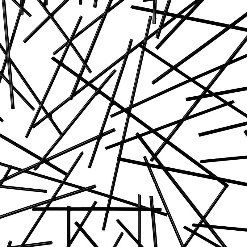 Black Metal Overlapping Stick Abstract Home Wall Decor