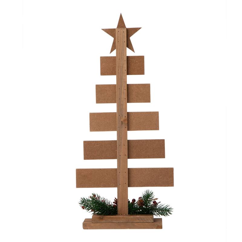Glitzhome Wooden JOY Nativity Xmas Table Tree Centerpiece Home Decor