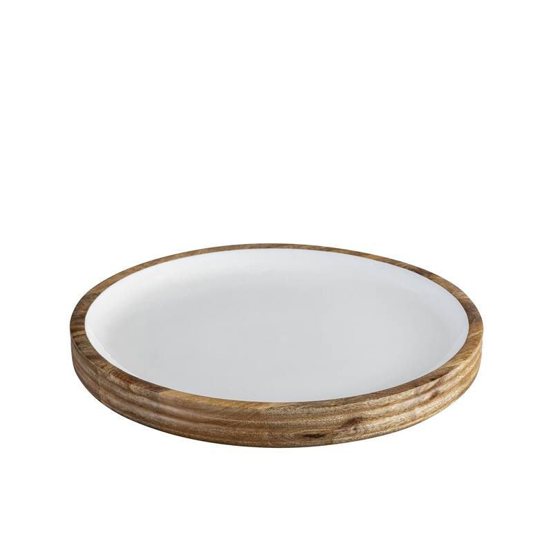 Mango Wood Round Platter Set of 2