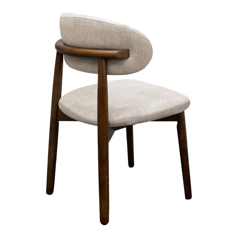 Flannelette Upholstered Dining Chair with Walnut Solid Wood Legs, Armless Chair Set of 2 for Kitchen, Restaurant, Living