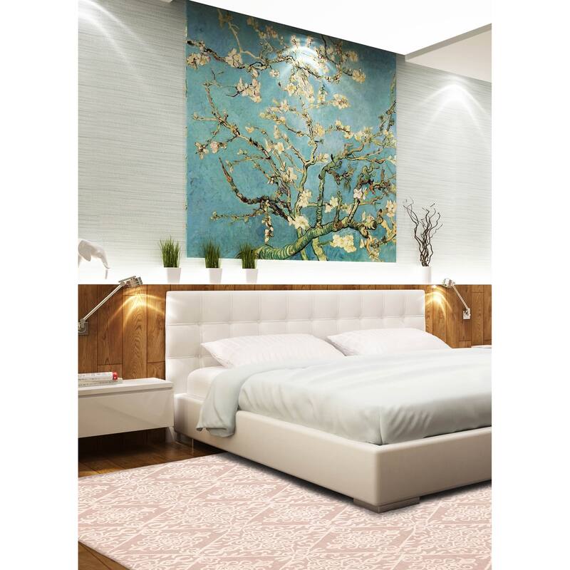 ECARPETGALLERY Hand Loomed Elysian Beige, Brown Viscose, Wool Rug - 8'0 x 10'5