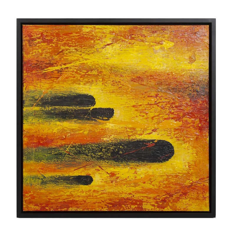 Comet Yellow Flare Hand Painted Original Art