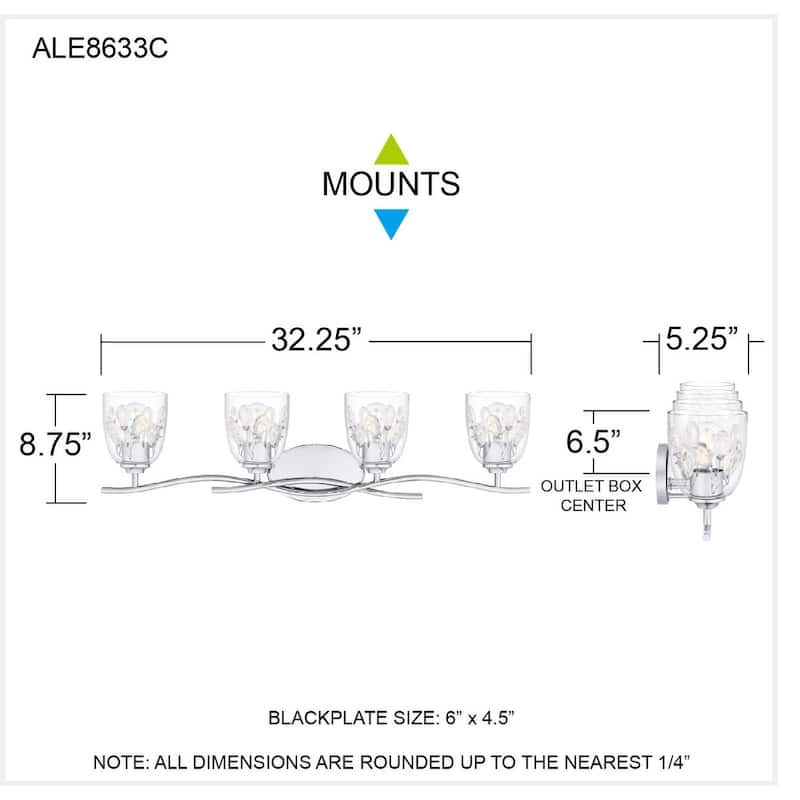 Ansley 4-Light Polished Chrome Bath Light
