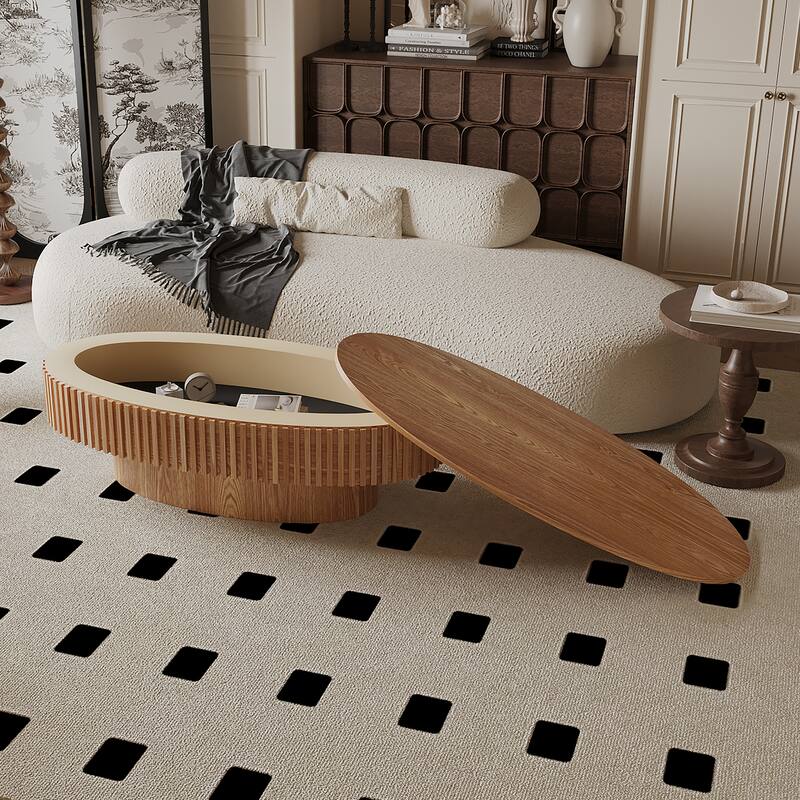 47'' Oval Coffee Table with Storage