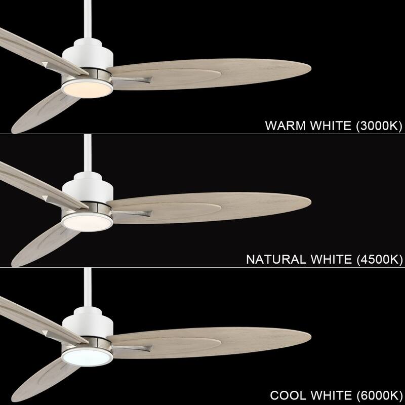 WINGBO 60-in 3-Blades Indoor Ceiling Fan with LED Light & Remote