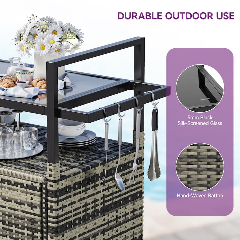 Co Bar Set with Wicker Outer Material