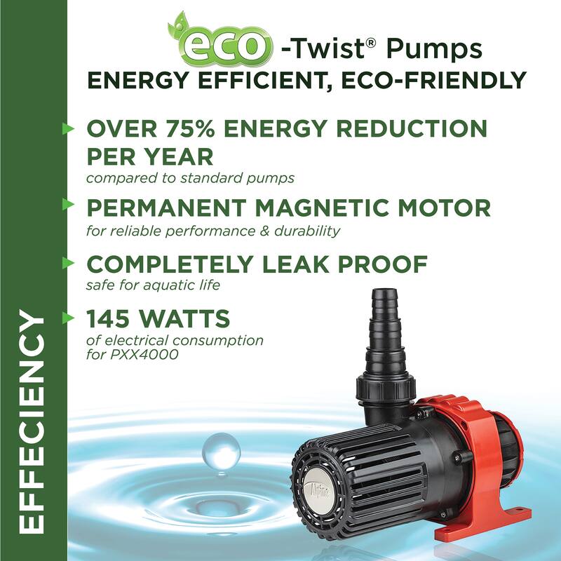 Alpine Corporation Eco-Twist Energy-Saving Pump with 33' Cord