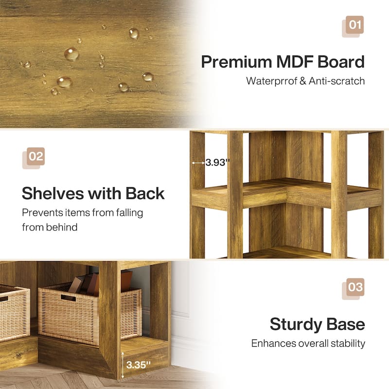 Tall L-Shaped Corner Bookshelf