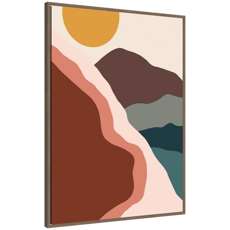 Kate and Laurel Move Mountains by Alicia Bock Framed Canvas Wall Art Print - 28 x 38