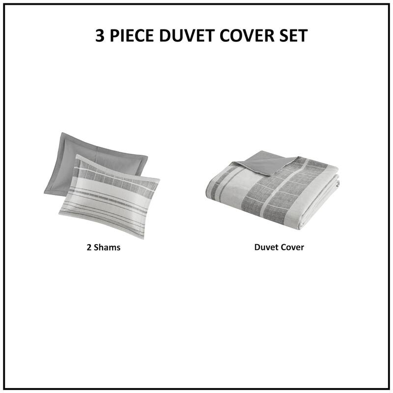 Madison Park Nico 3 Piece Stripe Duvet Cover Set