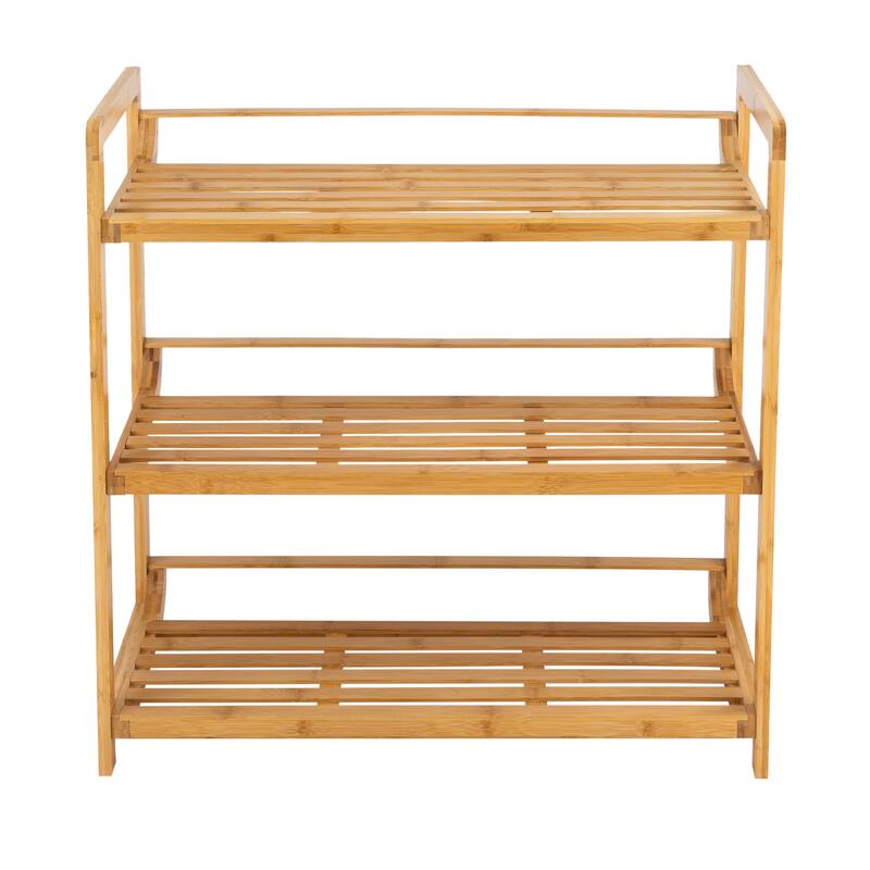 Organize It All Bamboo Double Wide 3 Tier Shelf - 27.75x12x27.75