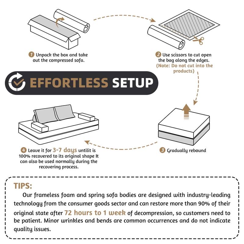 GDFStudio - 86.6" Multifunctional Chenille Upholstered Convertible Sofa Bed with 2 Removable Backrests & Soft Pillows
