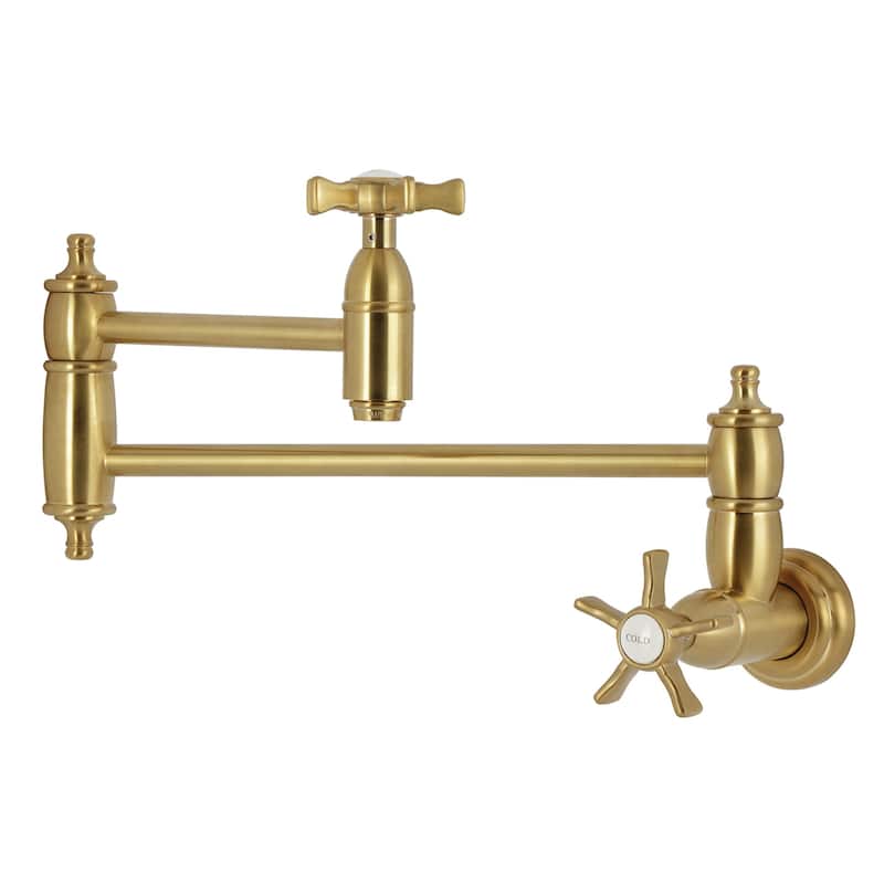 Kingston Brass KS310.NX Hamilton 3.8 GPM Wall Mounted Single Hole Pot - Brushed Brass