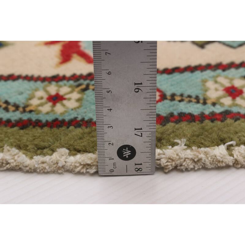 ECARPETGALLERY Hand-knotted Uzbek Ghazni Olive Wool Rug - 4'10 x 4'10
