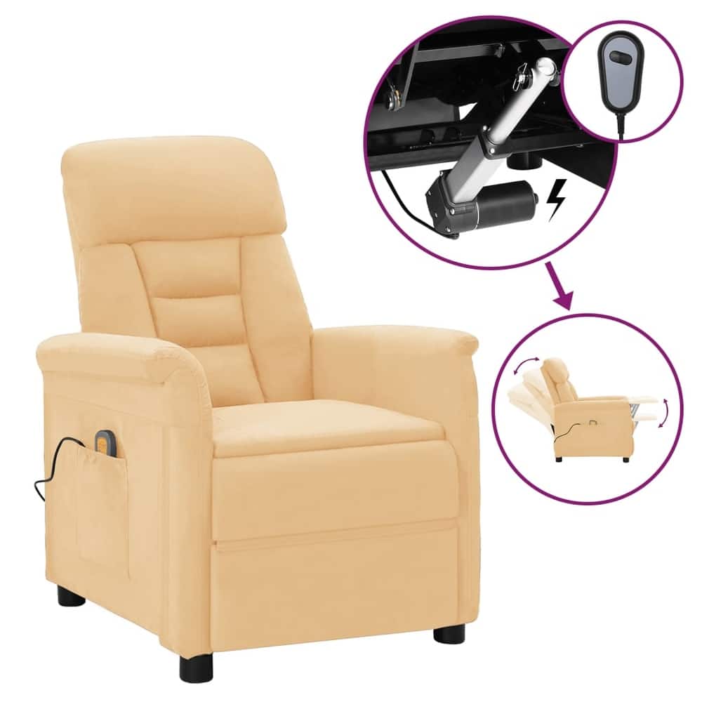 vidaXL Massage Chair Massage Recliner Chair for Elderly Faux Suede Leather - 56.3" x 27.8" x 29.9"