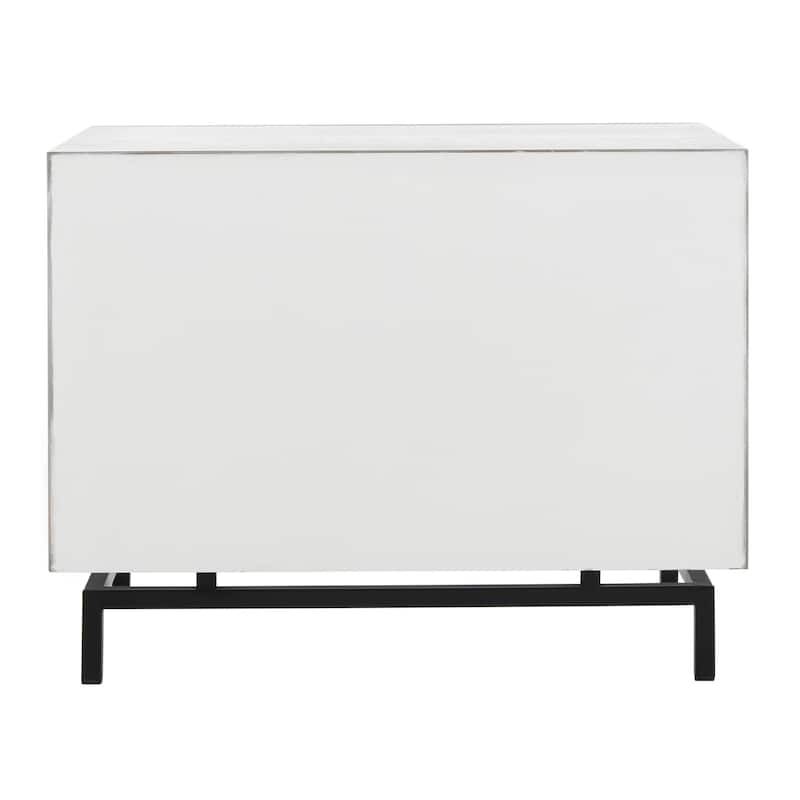 SAFAVIEH Herschel Grey/ Black Storage Cabinet - 27.5" x 17.6" x 21.6"