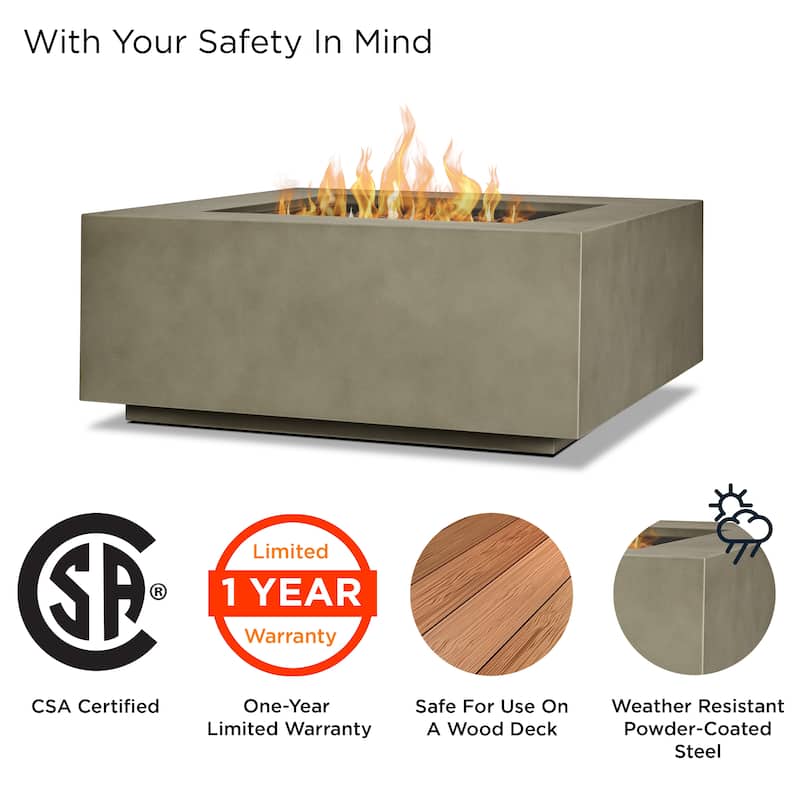 Aegean 36" Square LP Fire Table by Real Flame