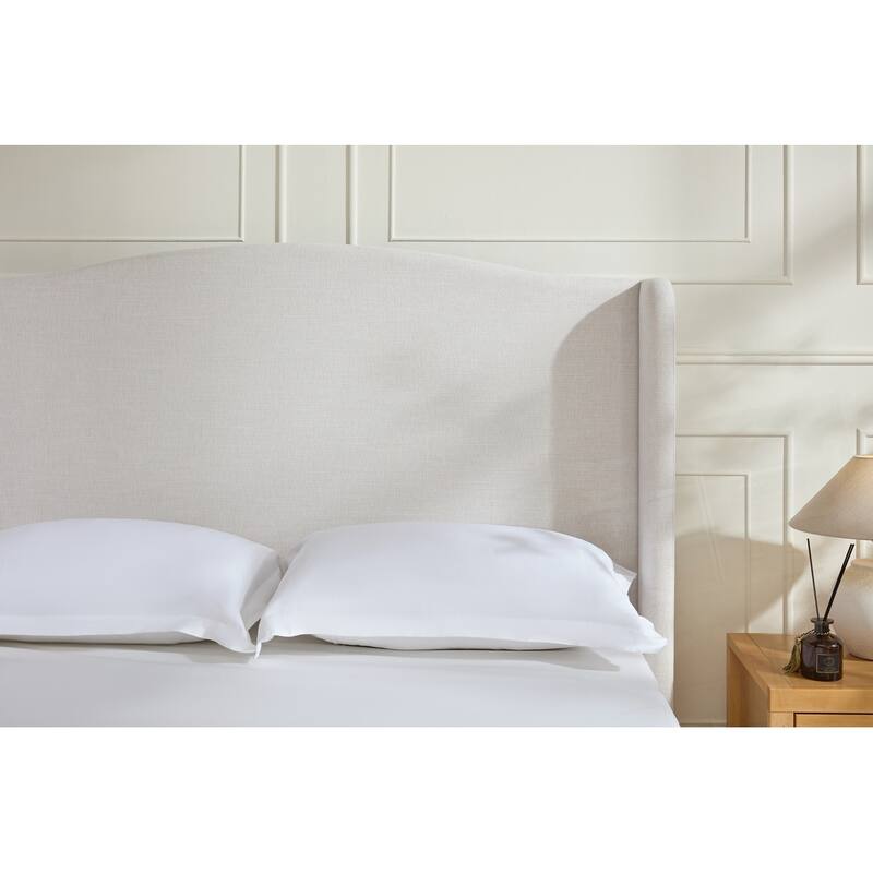 Upholstered Wingback Headboard Bed Platform Bed No Box Spring Needed
