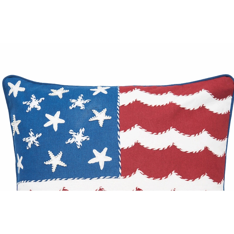 Red, White and Waves Pillow