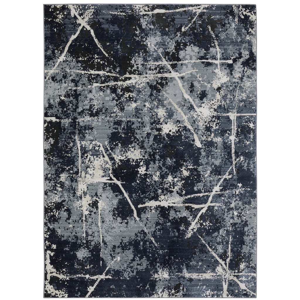 Style Haven Caldon Contemporary Abstract Blue Area Rug
