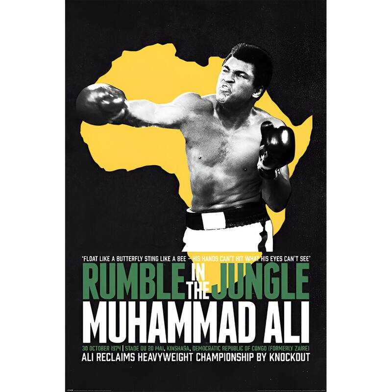 Muhammad Ali - Rumble in the Jungle Art Poster - 24 x 36 Inch