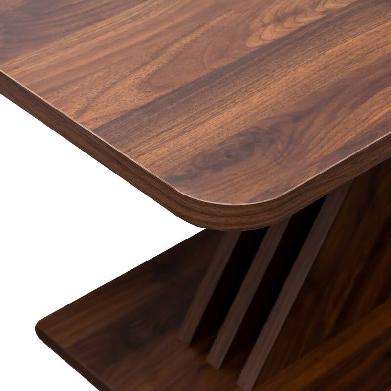 70.87" Wood Multifunctional Extendable Console Table with X-shaped Design