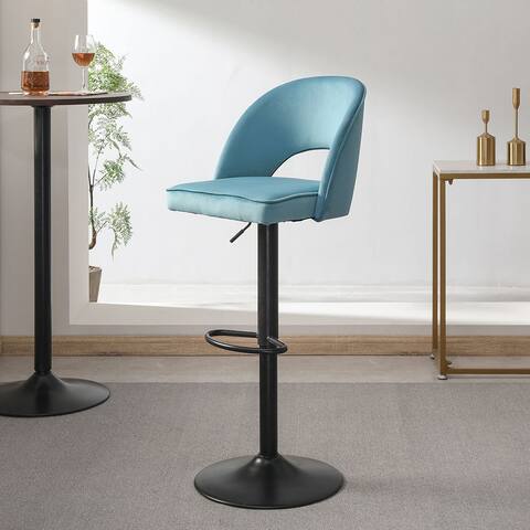 Modern Counter Height Suede Bar Stool, Comfort Dining Chair